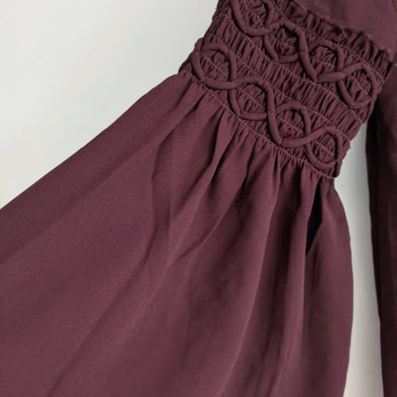 Loft Outlet Purple Bell Sleeve Blouse Size XSP - Picture 3 of 9